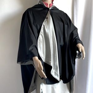 Reversible Black/Silver, Hooded Rain Poncho